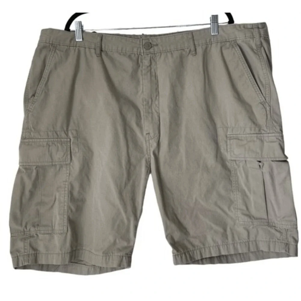 Levis Mens Tan Khaki Ripstop Cargo Shorts Size 46 24878-0008 Relaxed Fit Utility